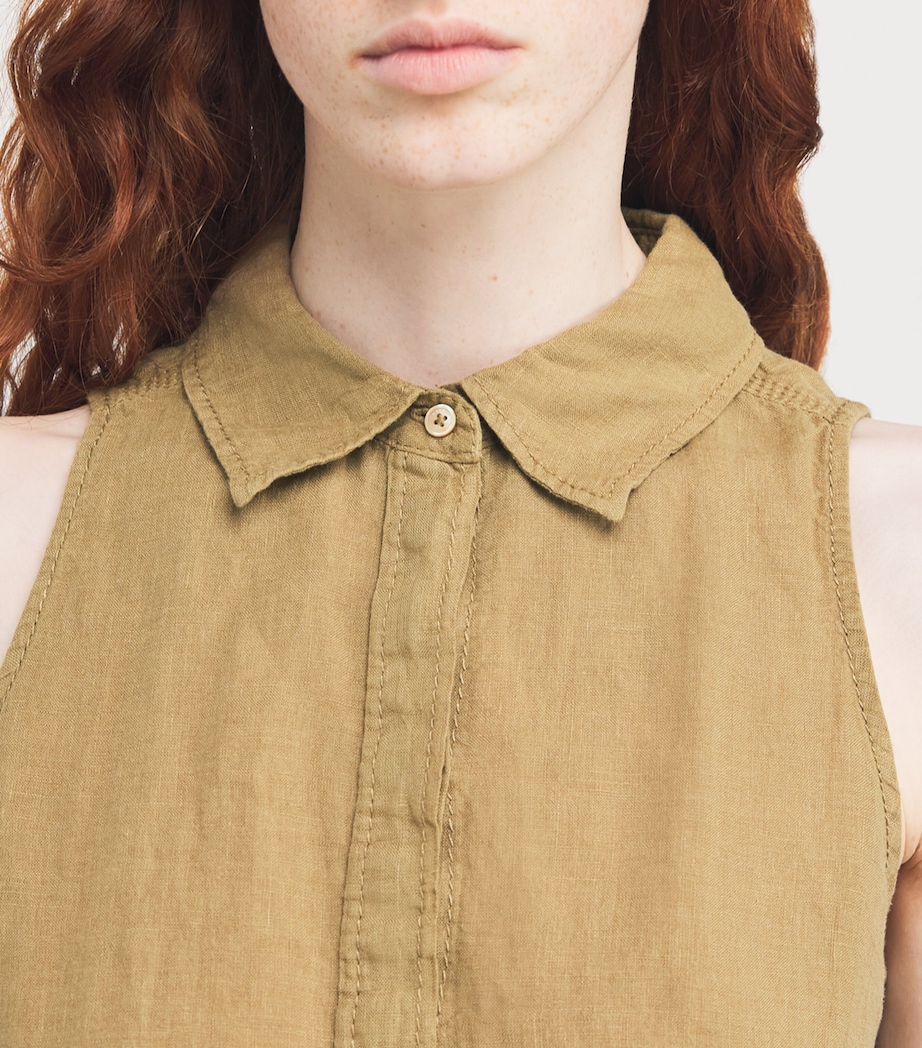 MAX&Co. Womens Linen Collar Top Sand Image 6