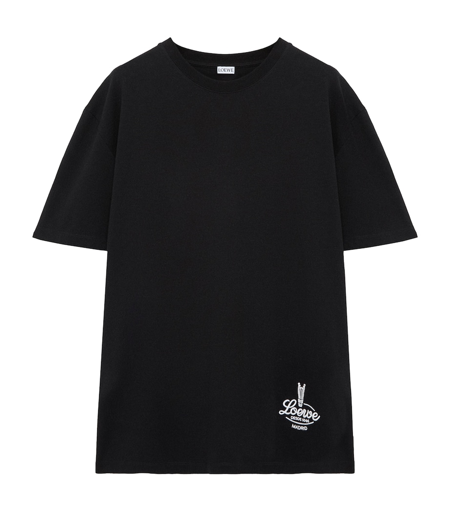 LOEWE Mens Cotton Relaxed Logo T-Shirt Black/white Image 1