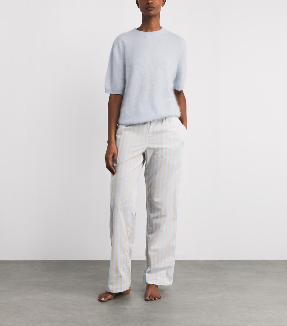 Derek Rose Womens Cotton Amalfi 21 Lounge Trousers Blue Image 2