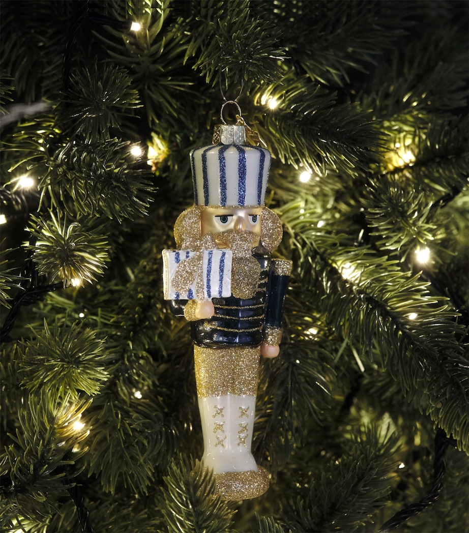 Harrods Glass Nutcracker Tree Decoration Blue Image 3