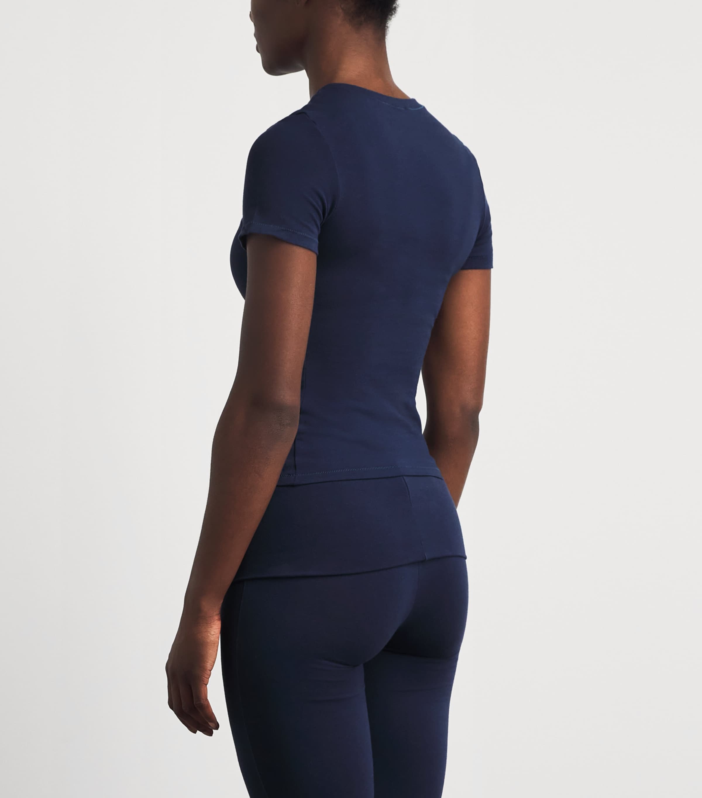 Skims Womens Cotton Jersey Short-Sleeve T-Shirt Navy Image 5
