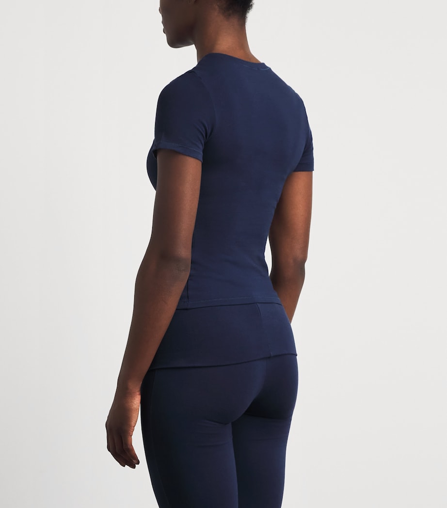 Skims Womens Cotton Jersey Short-Sleeve T-Shirt Navy Image 5