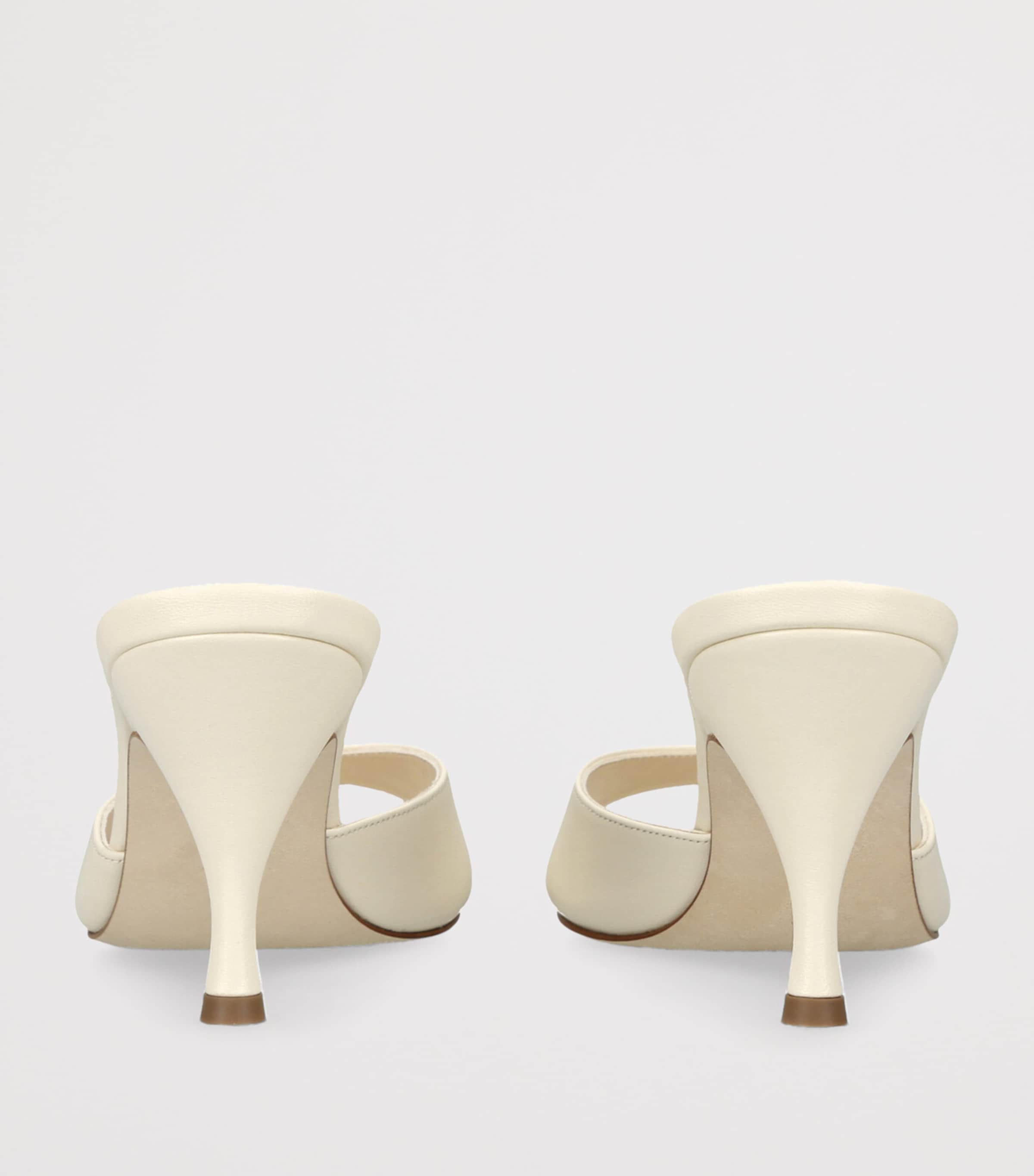 Leather Samia Heeled Mules 75 CREAM Image 2