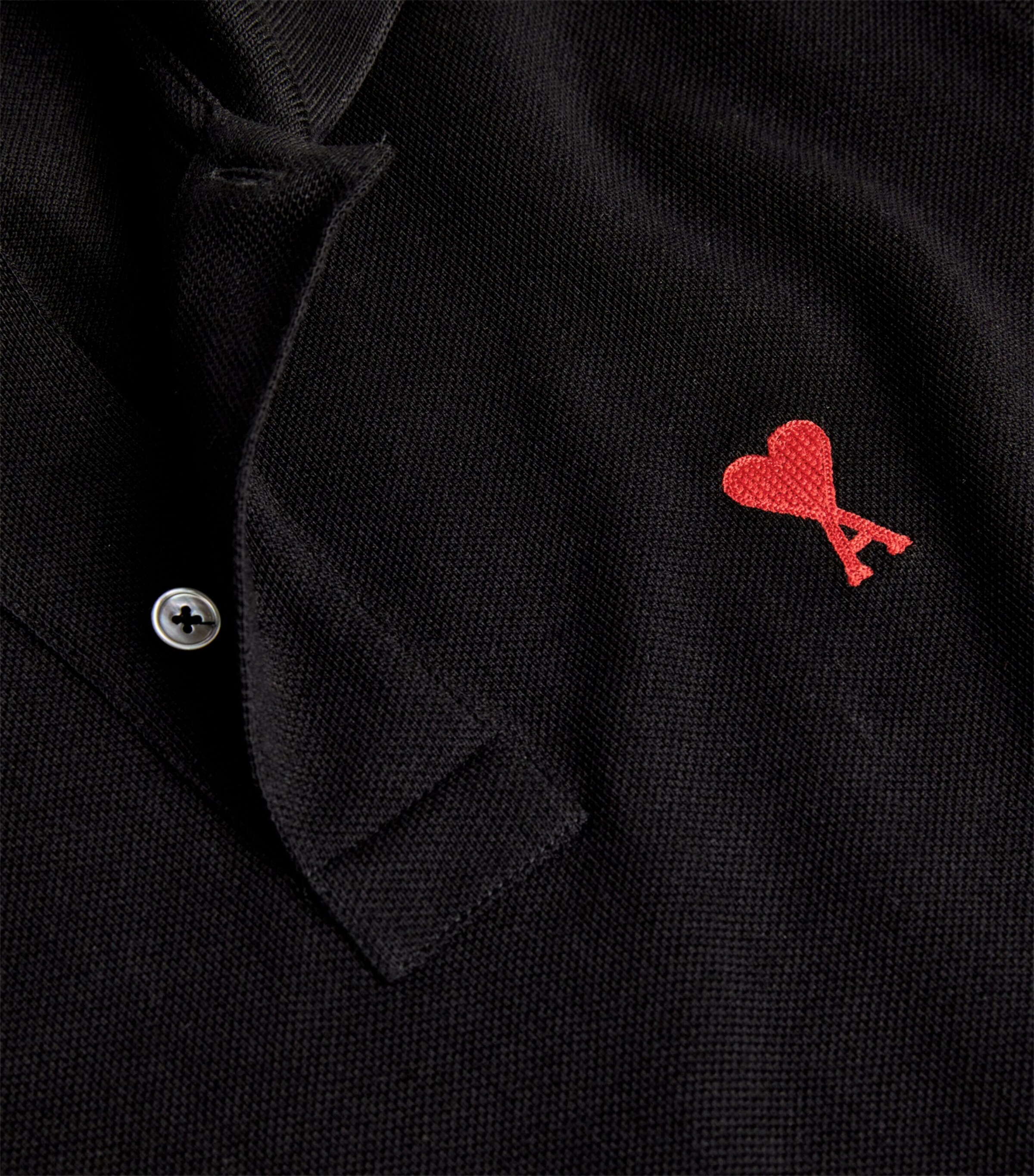 Organic Cotton Ami de Coeur Polo Shirt 001 NOIR Image 5