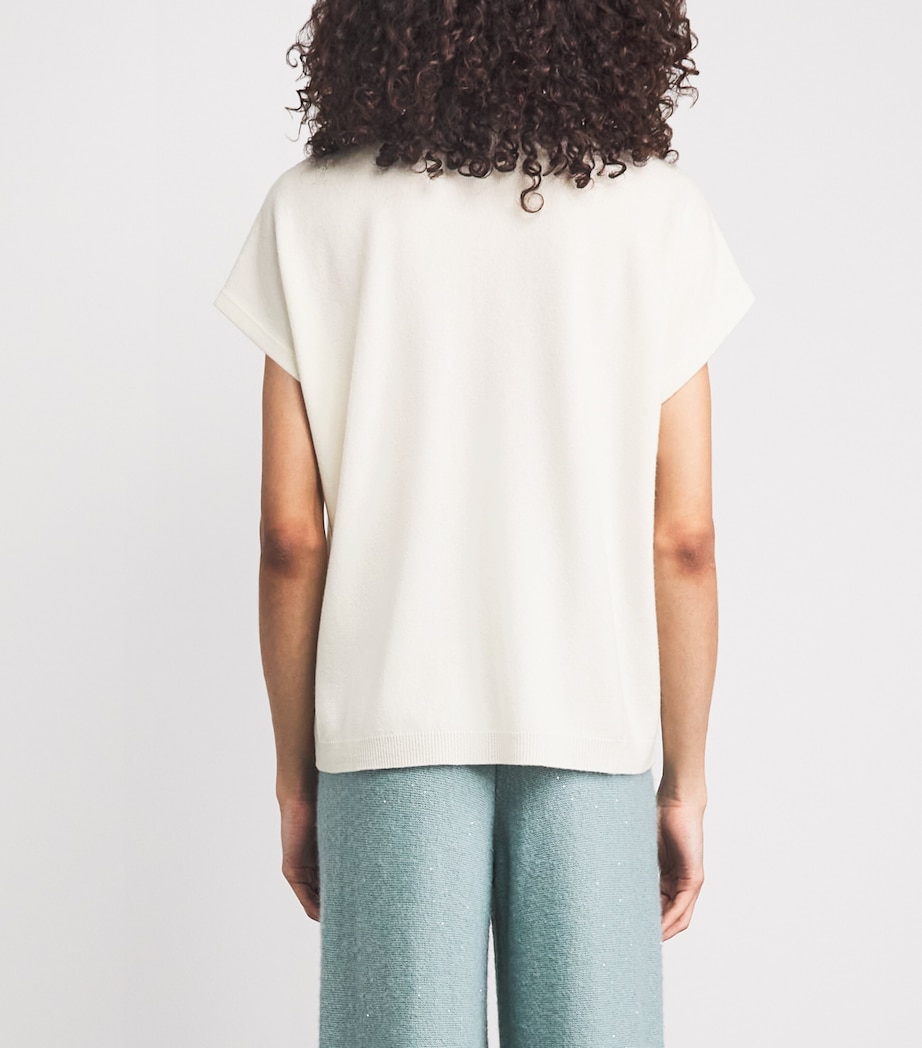 Fabiana Filippi Womens Wool-Silk-Cashmere Embellished T-Shirt Rafia Image 5