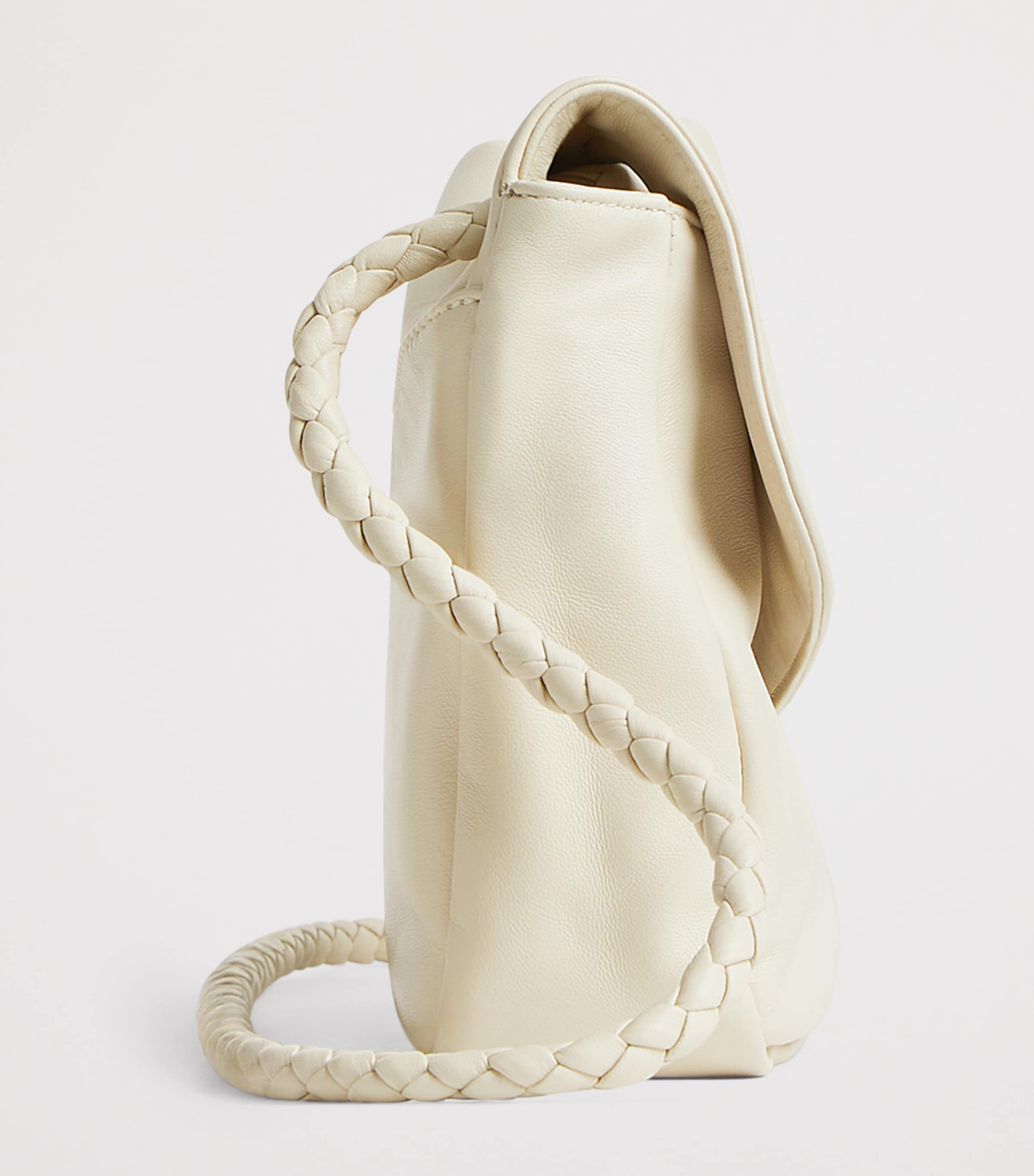Bottega Veneta White Lambskin Madison Cross-Body Bag
