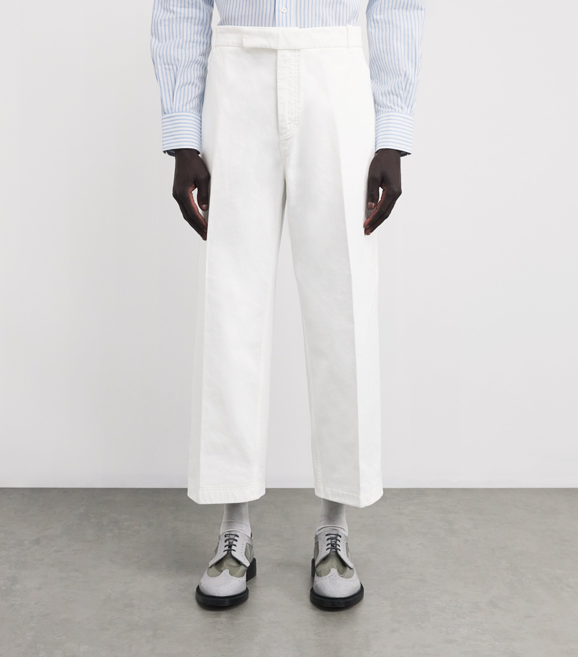 Cotton Twill Utility Trousers WHITE Image 3