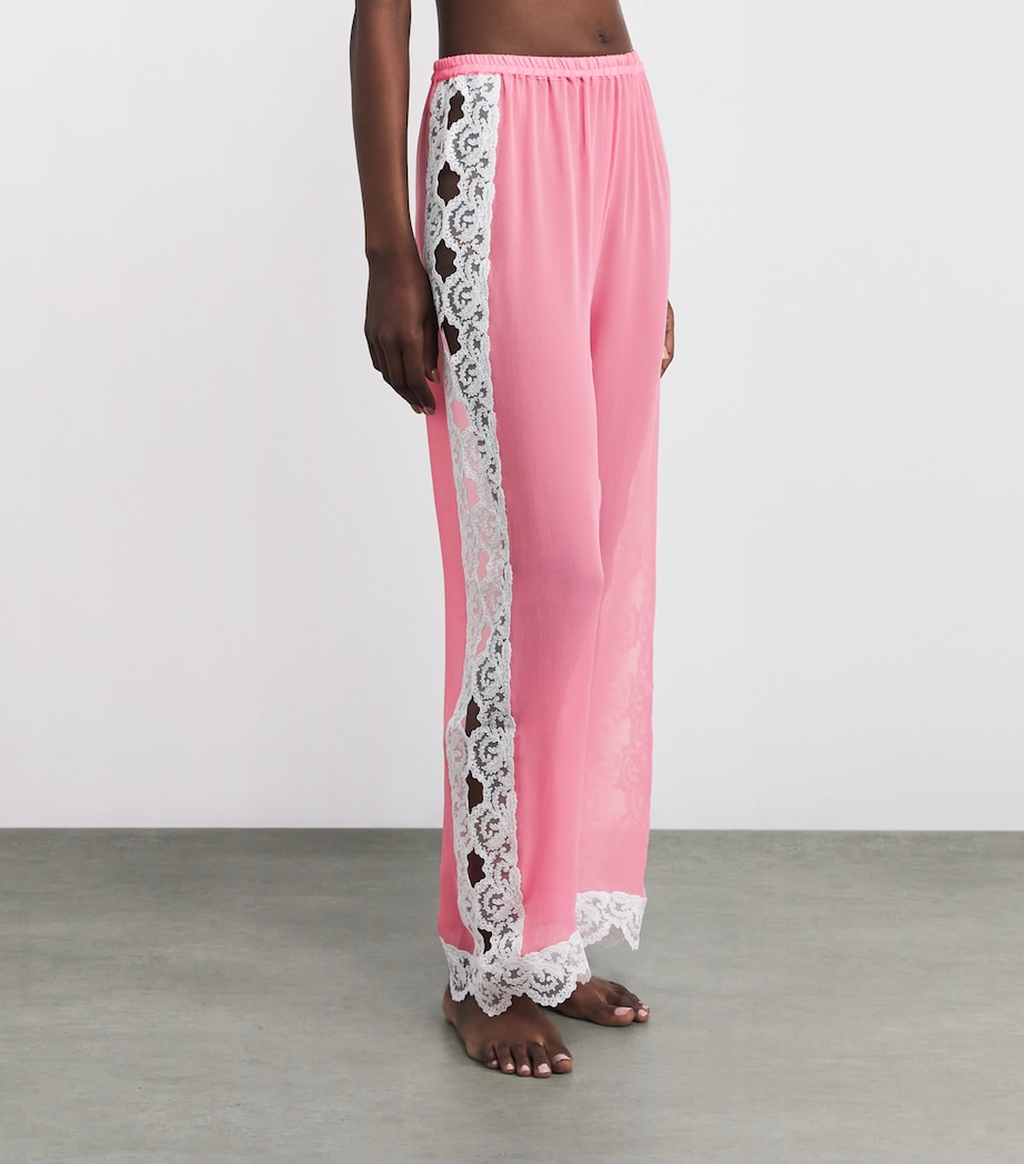 Loretta Caponi Womens Silk Yasmin Trousers Pink Dawn Image 3