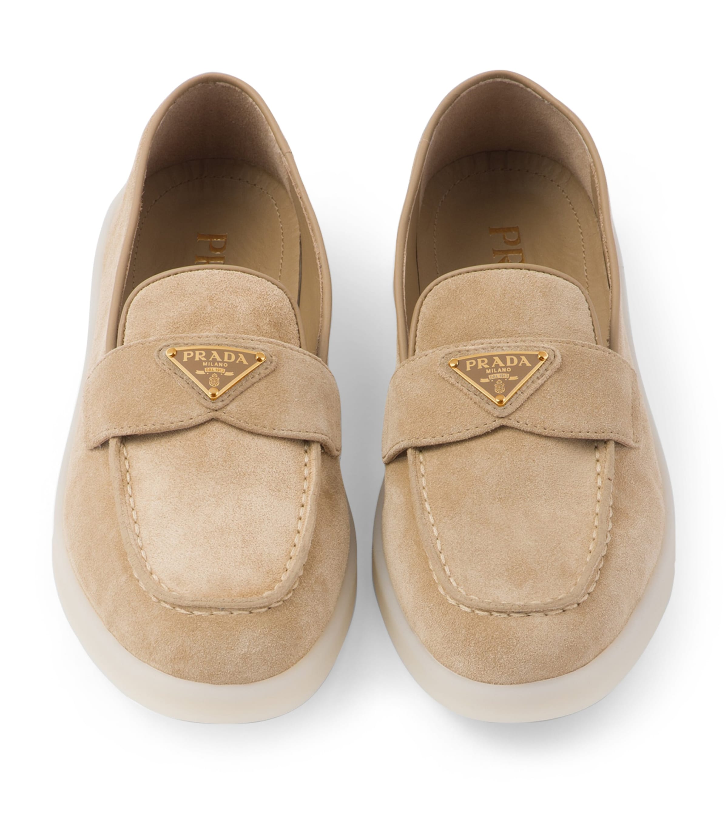 Prada Suede Triangle Loafers Harrods UK