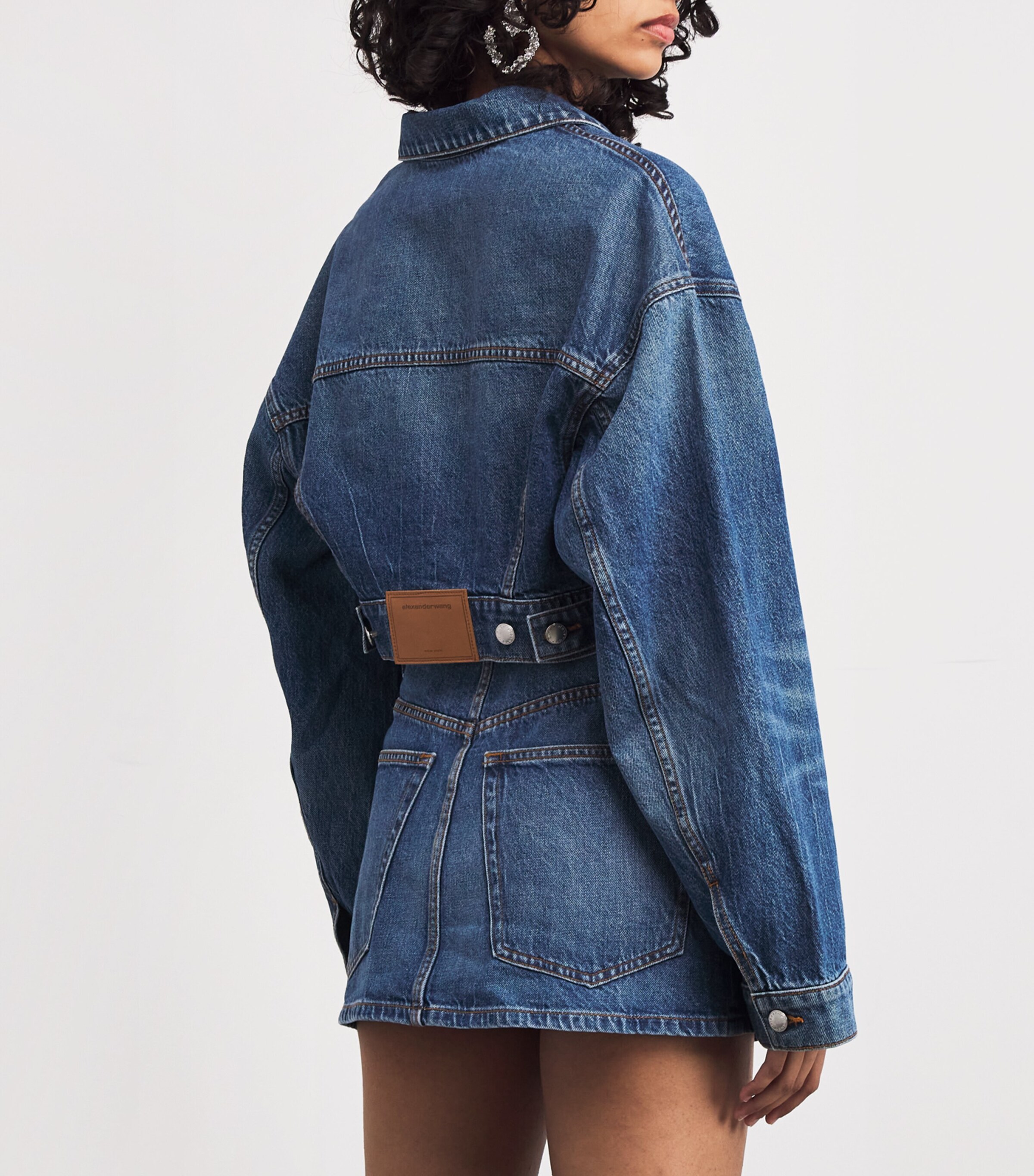 Denim Wrapped Trucker Jacket 401 DEEP BLUE Image 4