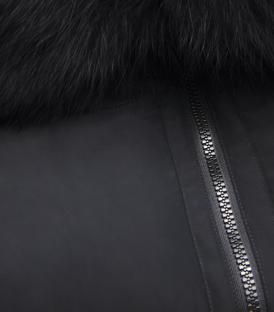 Fur-Trim Down Coat with Mittens C99 Image 5