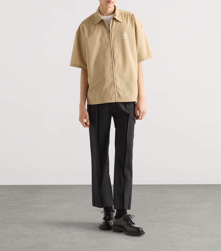 Prada Mens Technical Cotton Short-Sleeve Shirt Image 2