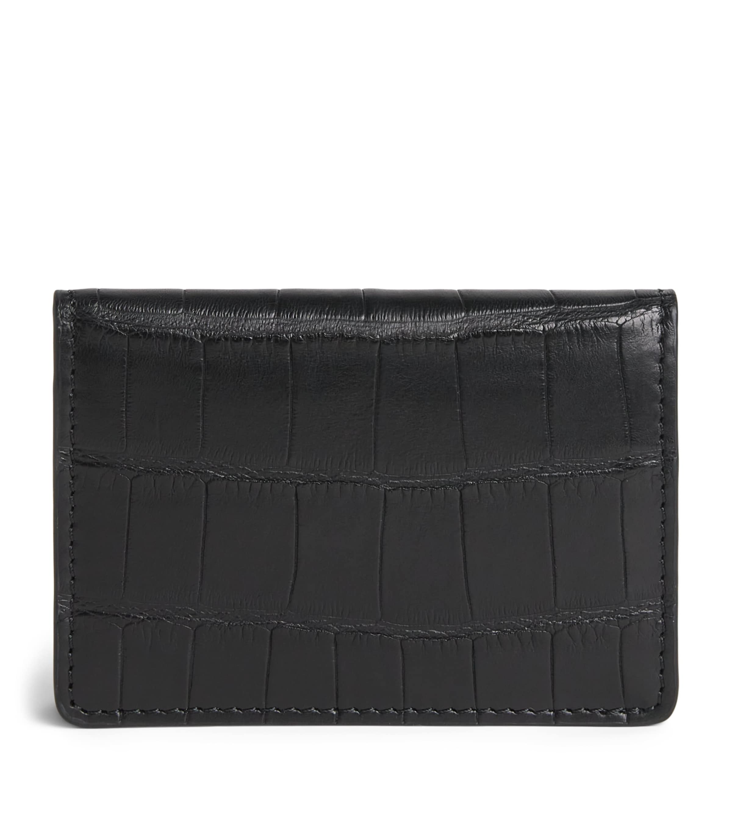 Elliot Rhodes Crocodile Leather Card Holder Black Image 1