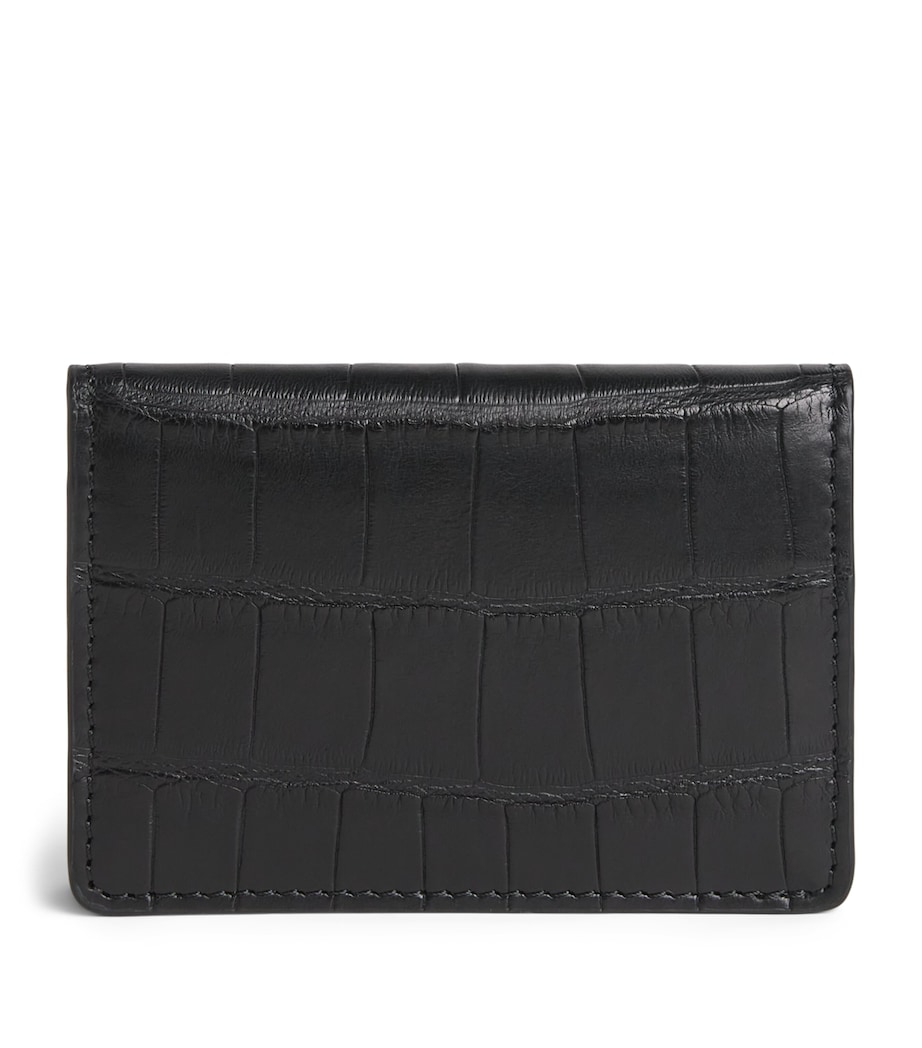 Elliot Rhodes Crocodile Leather Card Holder Black Image 1