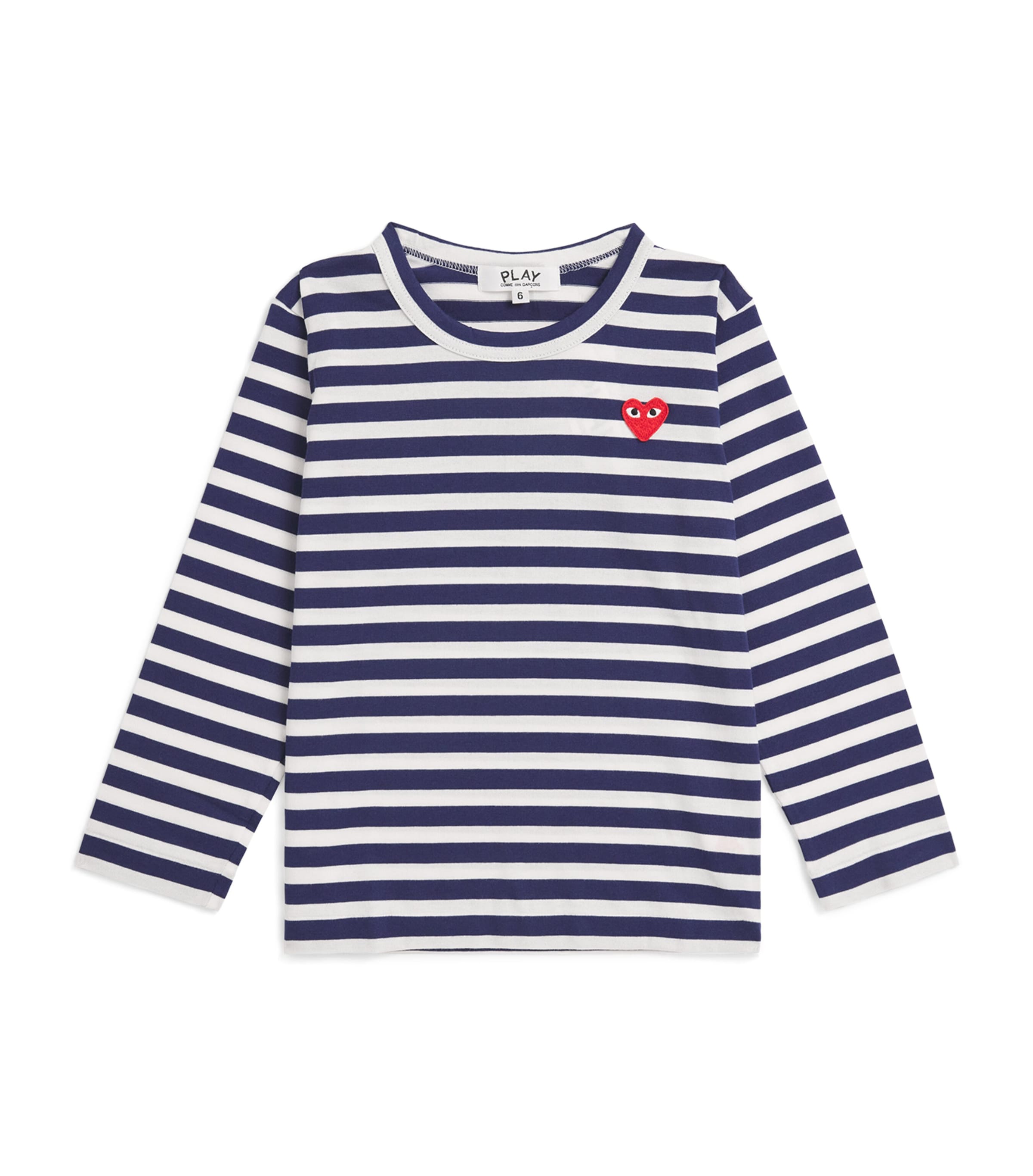 Comme Des Garçons Cotton Stripe Heart Logo T-Shirt (2-6 Years) Image 1
