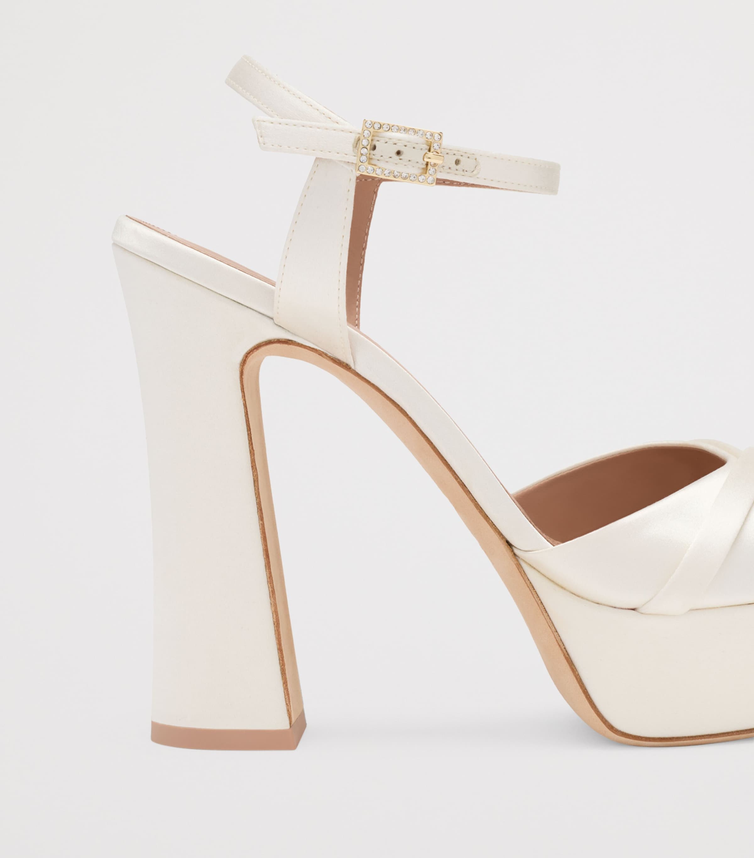 Malone Souliers Satin Keaton Platform Sandals 125 Ivory Image 5
