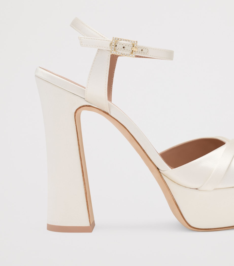 Malone Souliers Satin Keaton Platform Sandals 125 Ivory Image 5