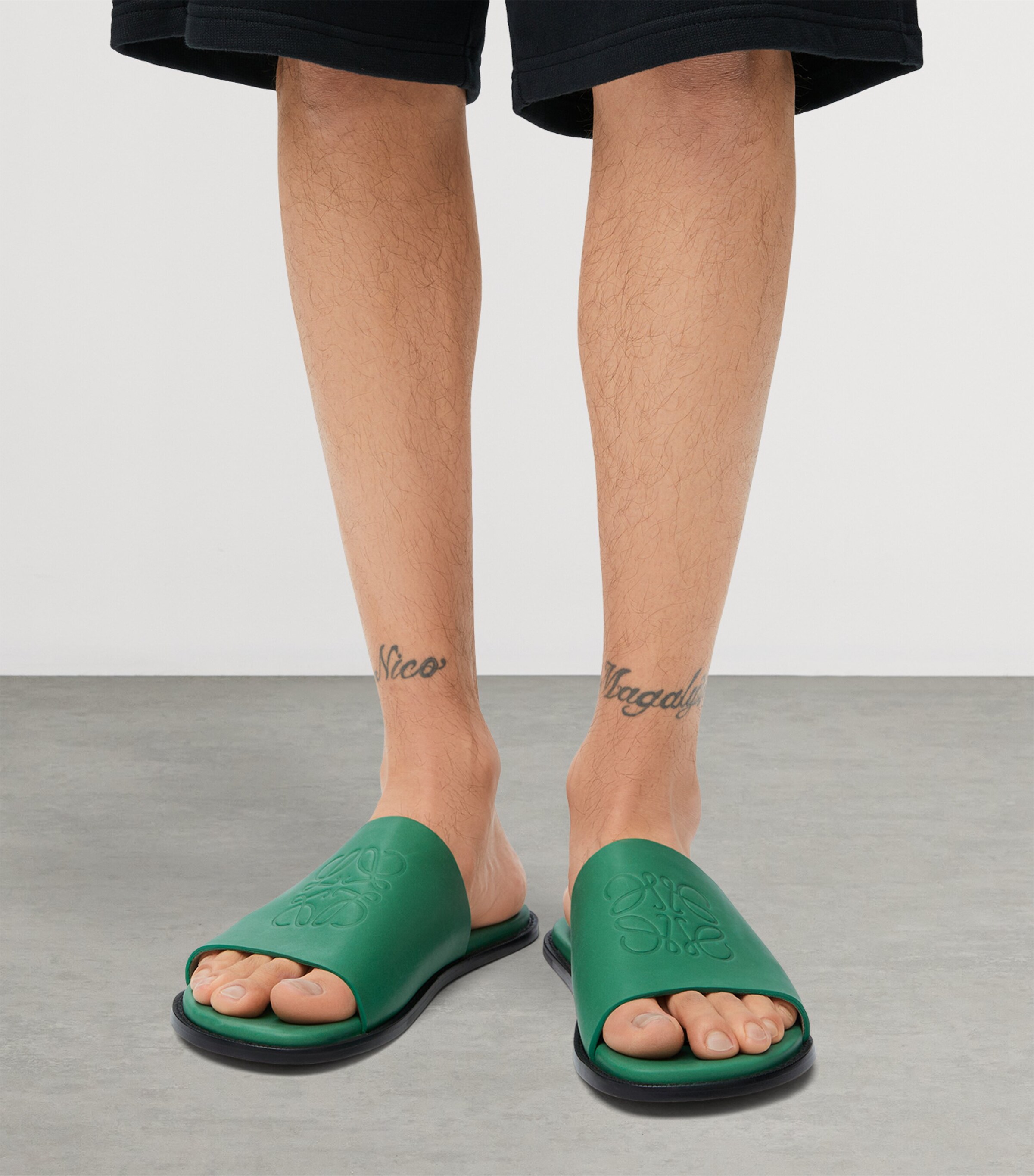 LOEWE x Paula's Ibiza Leather Flex Anagram Slides | Harrods UK