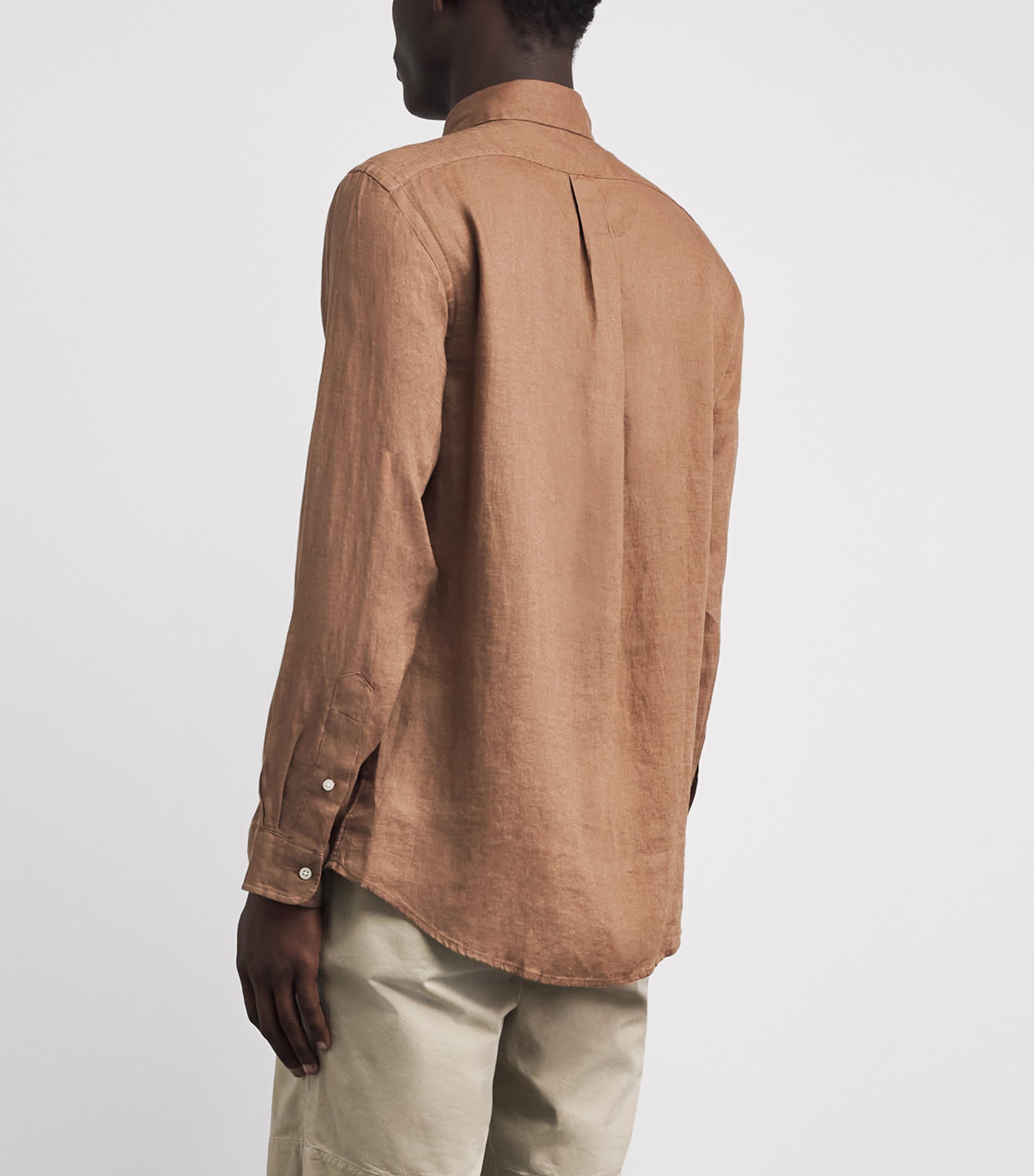 Polo Ralph Lauren Mens Linen Custom-Fit Shirt Rl Brown Image 5