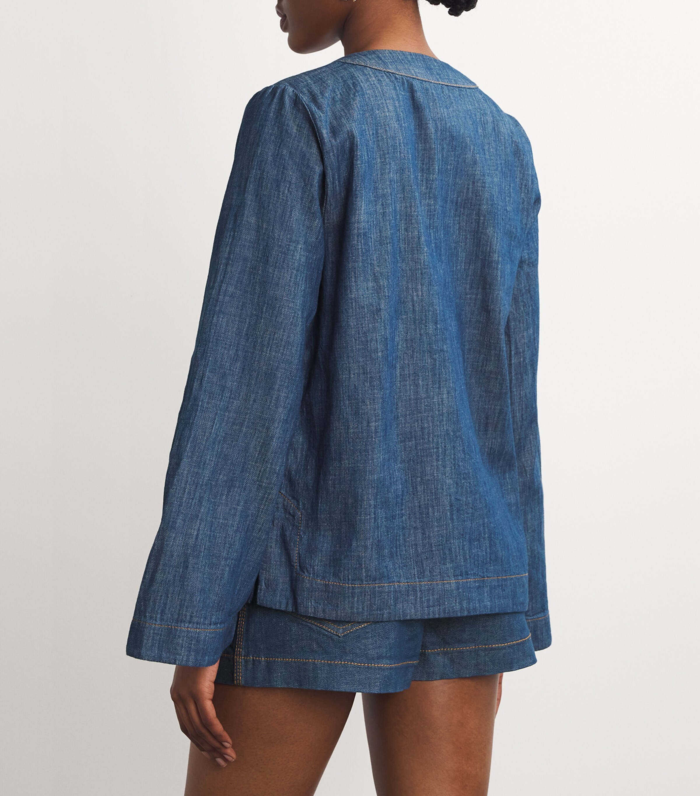 Zimmermann Wylie Denim Tunic Top | Harrods UK