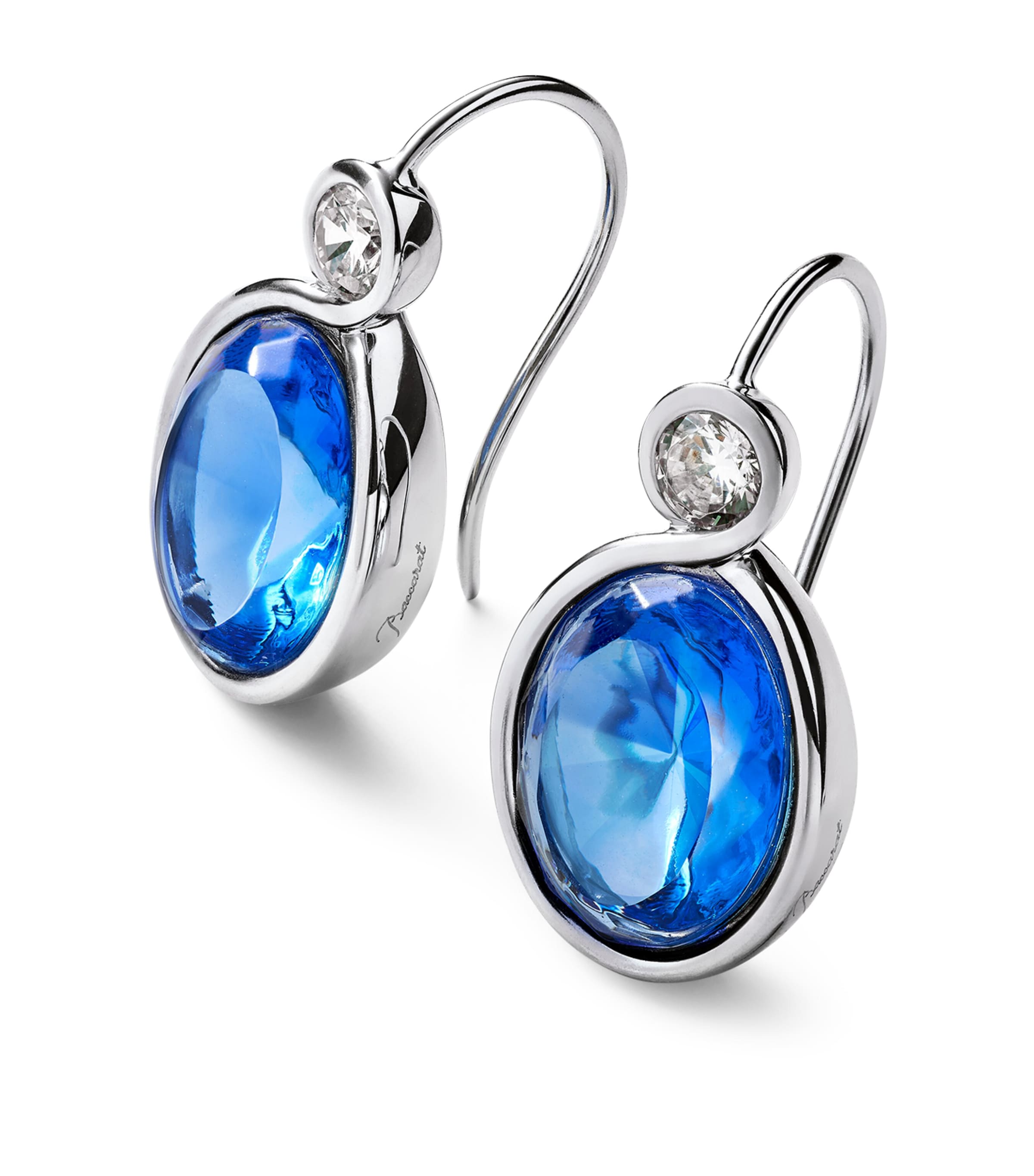 BACCARAT STERLING SILVER AND CRYSTAL CROISÉ WIRE EARRINGS 