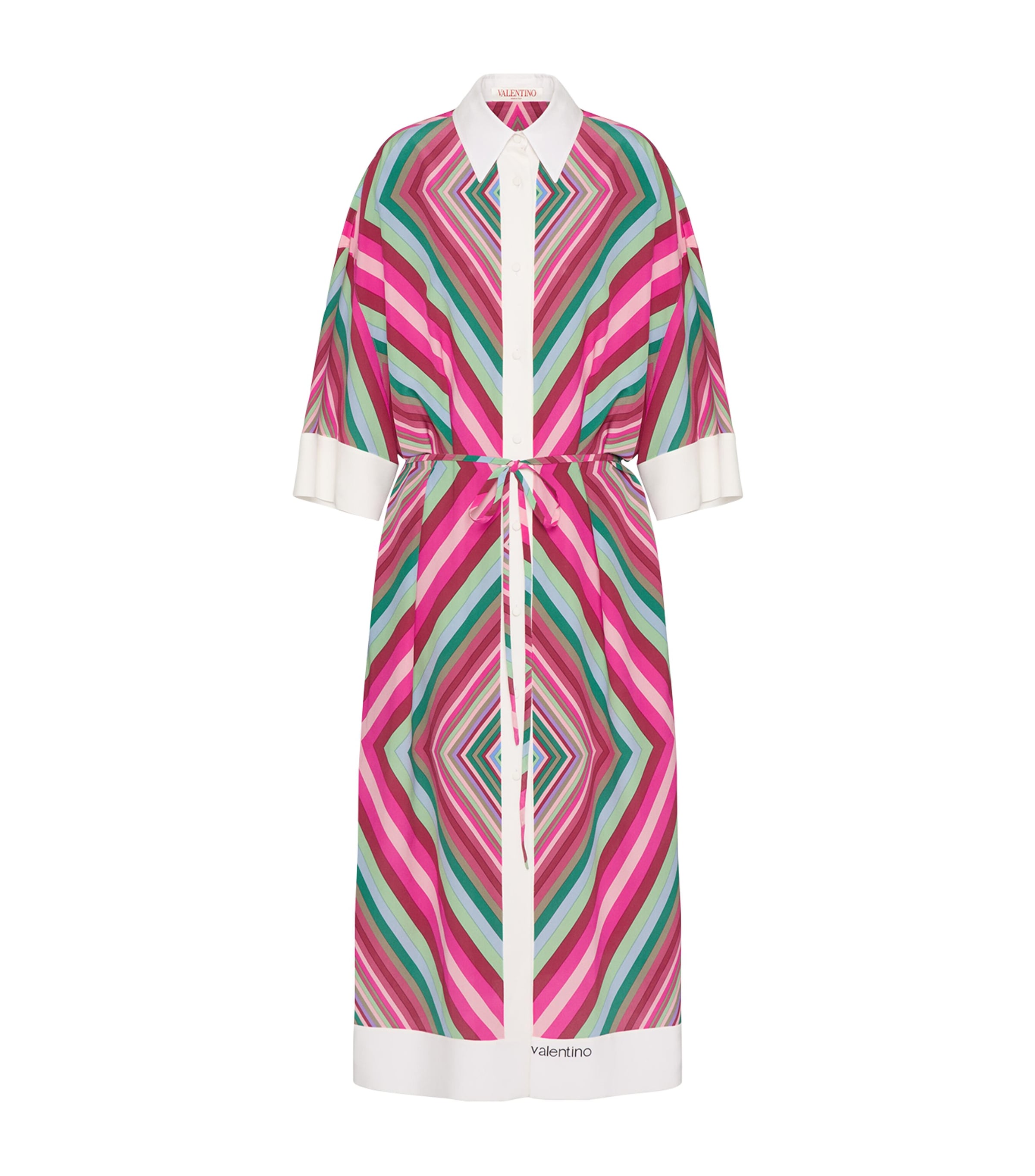 Valentino Silk Printed Shirt Dress In Multi