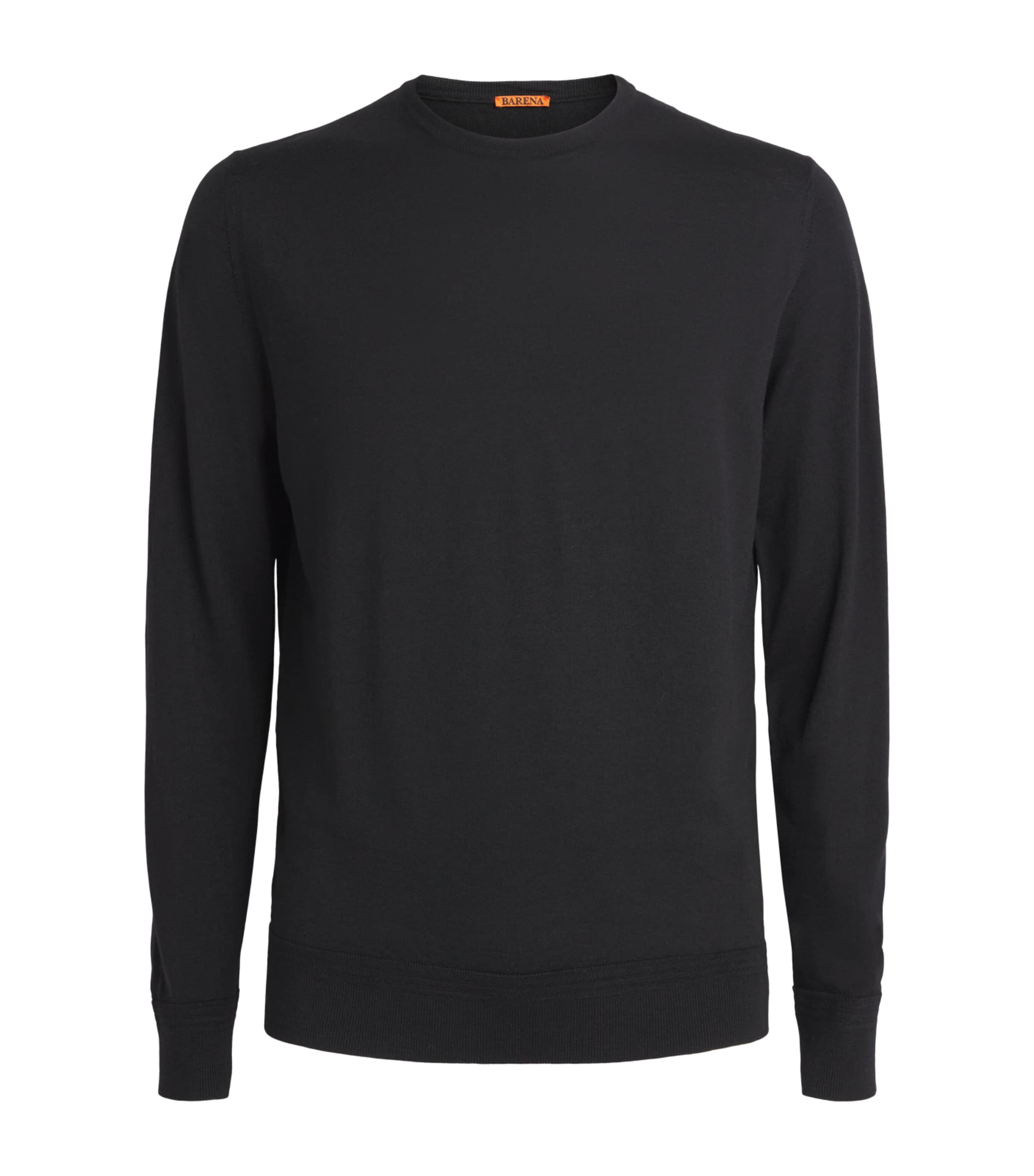 Barena Mens Merino Crew-Neck Sweater Nero Image 1