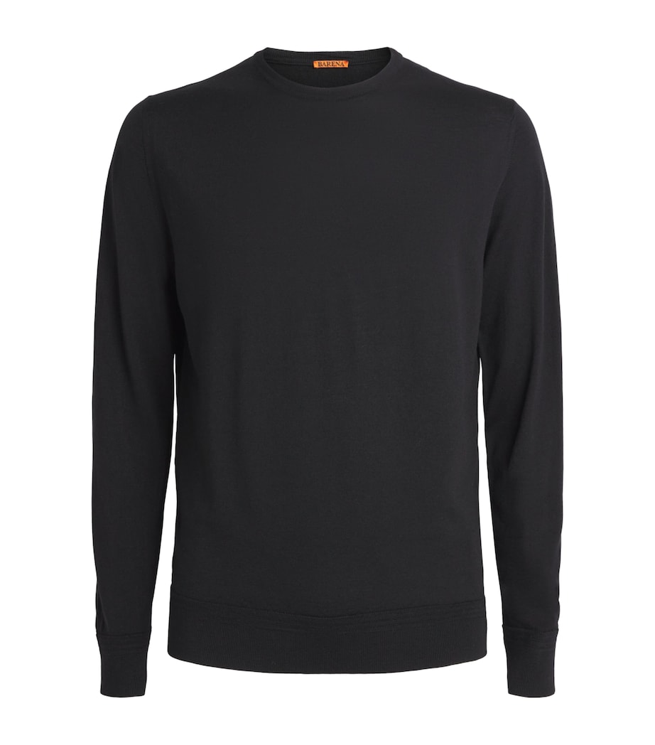 Barena Mens Merino Crew-Neck Sweater Nero Image 1