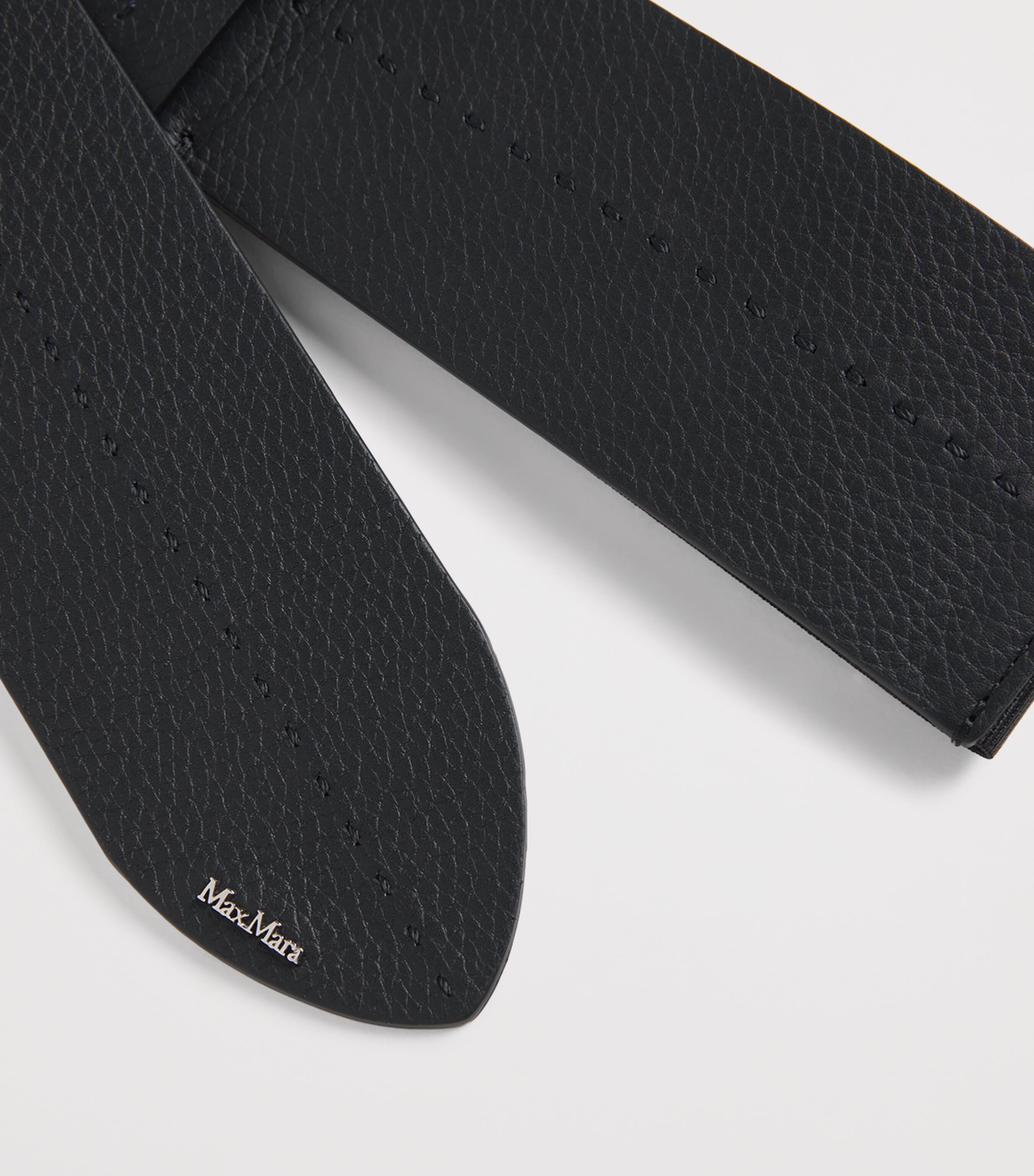 Leather Elasticated Belt BLACK Image 5