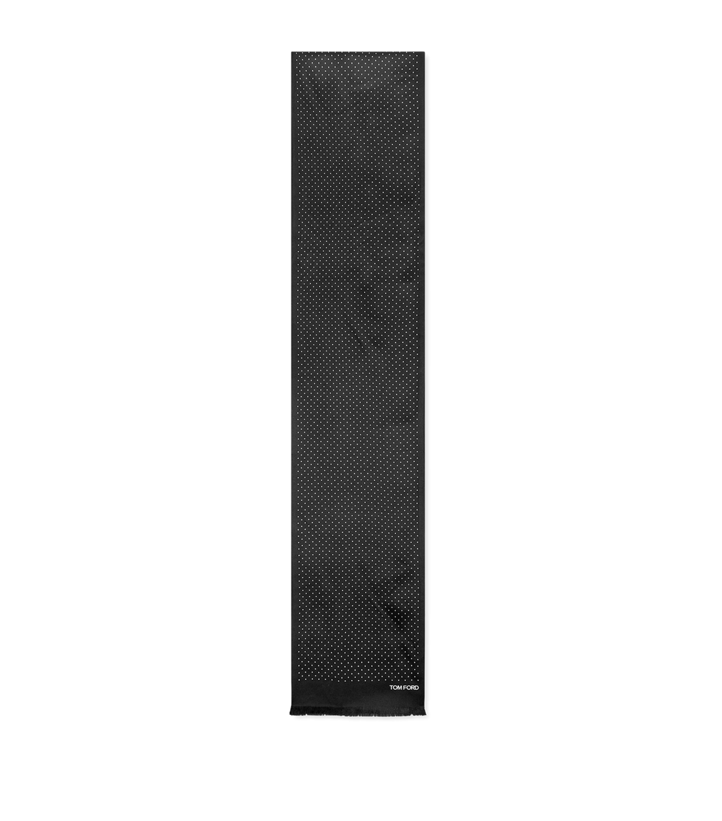 Tom Ford Silk Polka-dot Scarf In Black