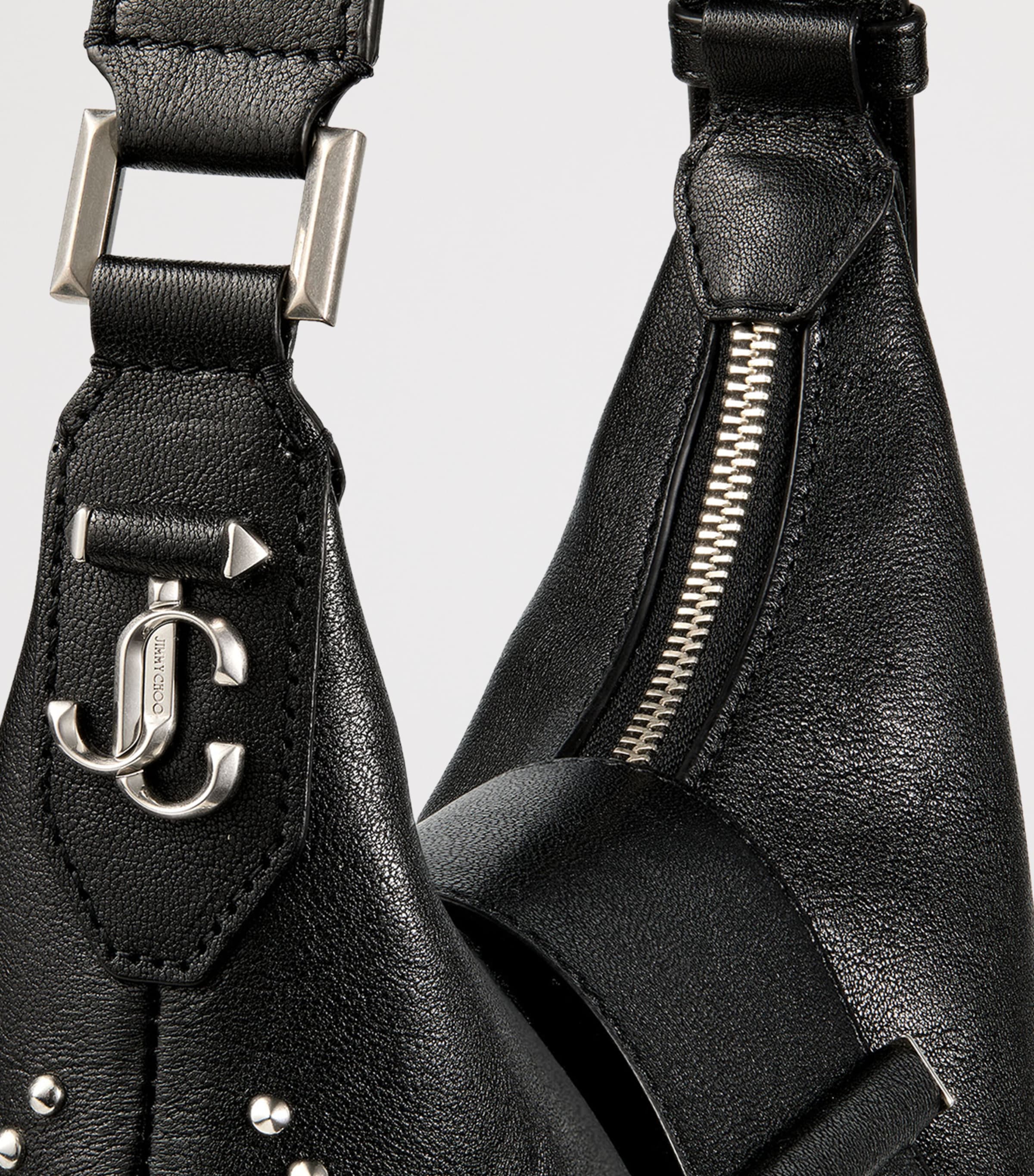 Small Studded Leather Bar Shoulder Bag BLACK/IVORY/ANTIQUE Image 4