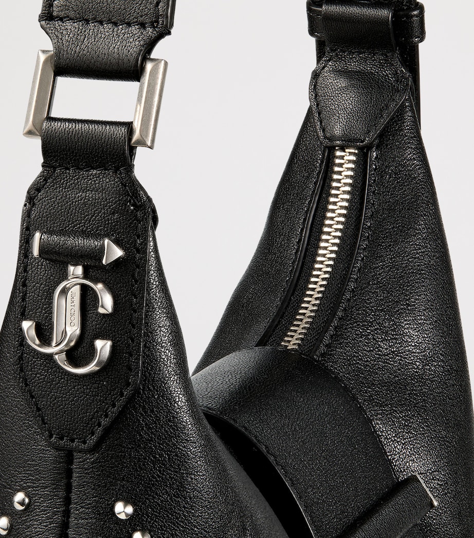 Small Studded Leather Bar Shoulder Bag BLACK/IVORY/ANTIQUE Image 3