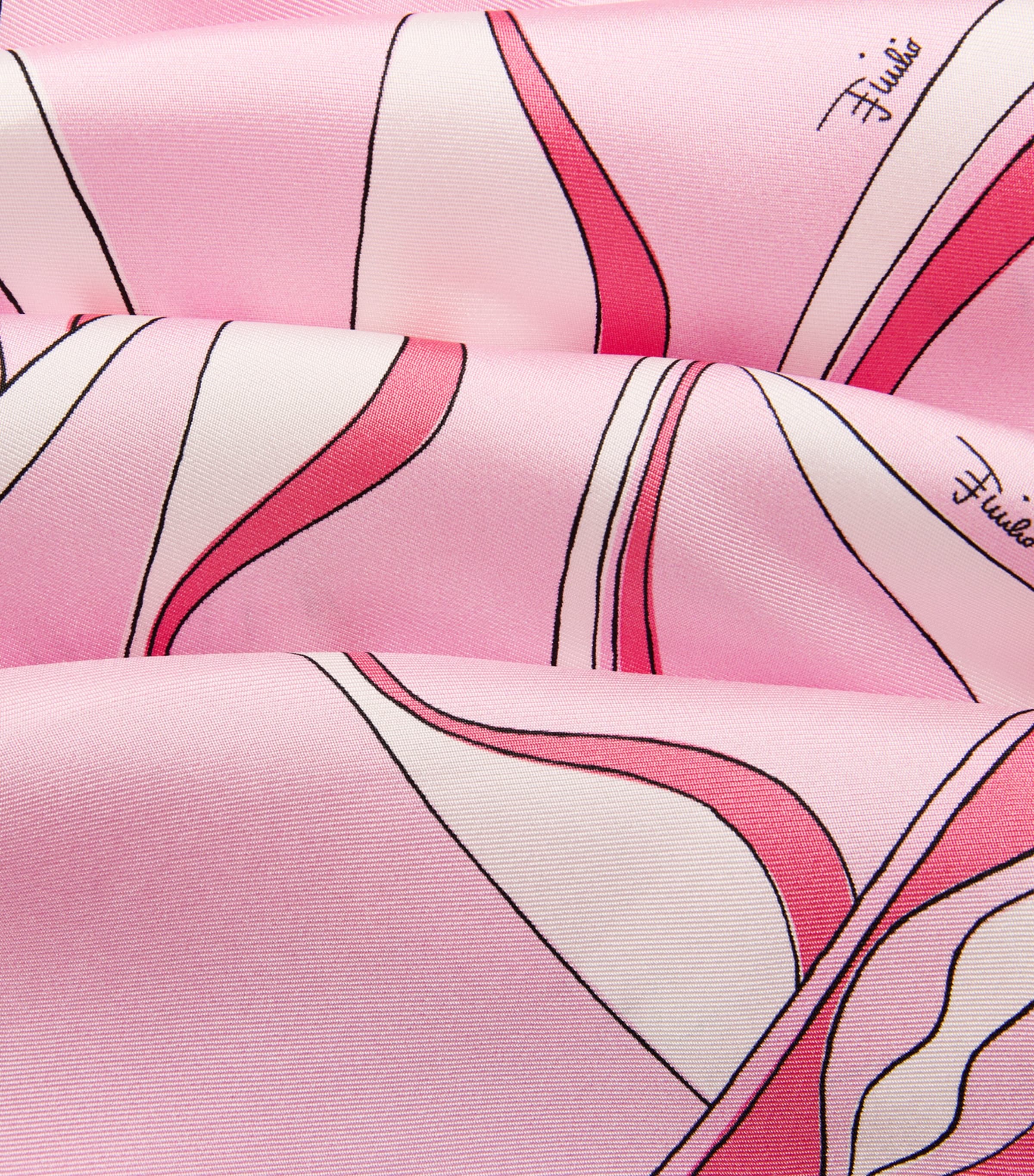PUCCI Silk Multi Print Triangle Scarf Pink Image 3