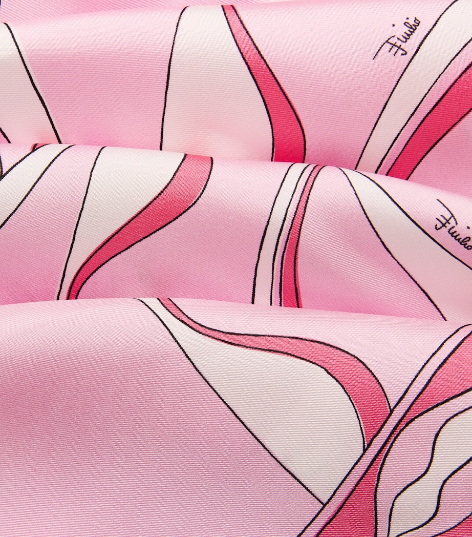 PUCCI Silk Multi Print Triangle Scarf Pink Image 3