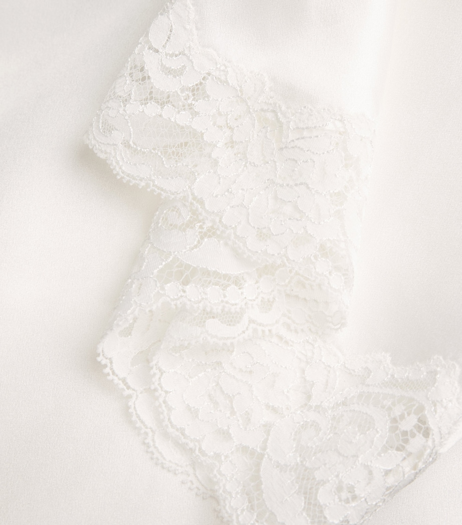 Silk Lace-Trim In My Boudoir Long Robe IVORY Image 5