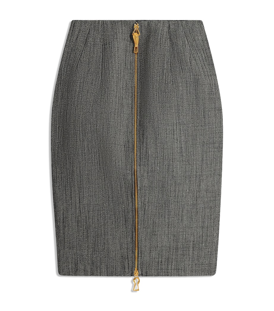 Schiaparelli Womens Canvas Pencil Skirt Grey Image 5