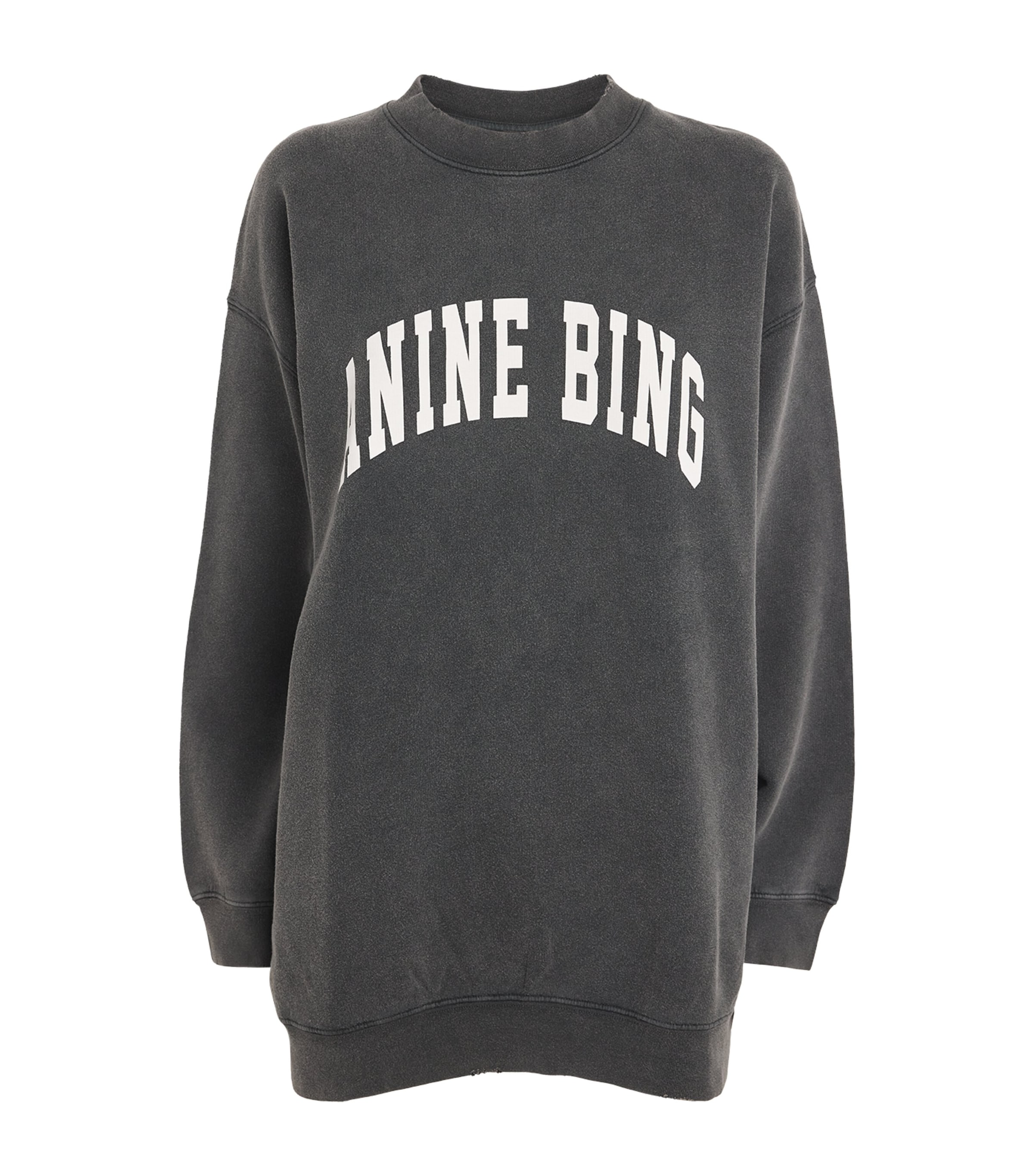 ANINE BING Womens Logo Tyler Sweatshirt Washed Black Image 1