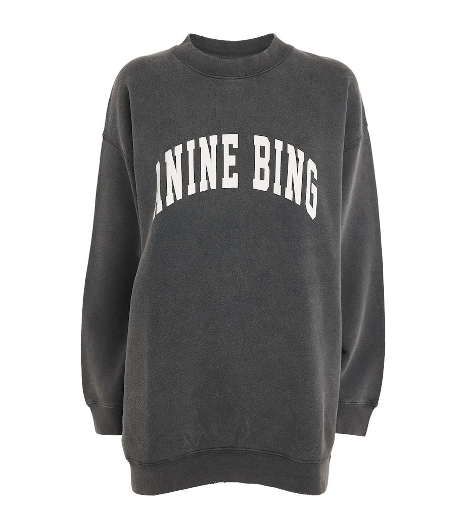 ANINE BING Womens Logo Tyler Sweatshirt Washed Black Image 1