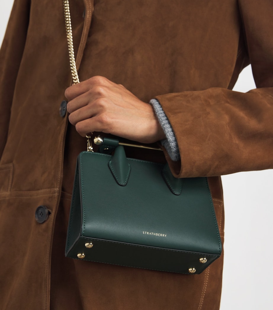 Leather Nano Tote Bag BOTTLE GREEN Image 5