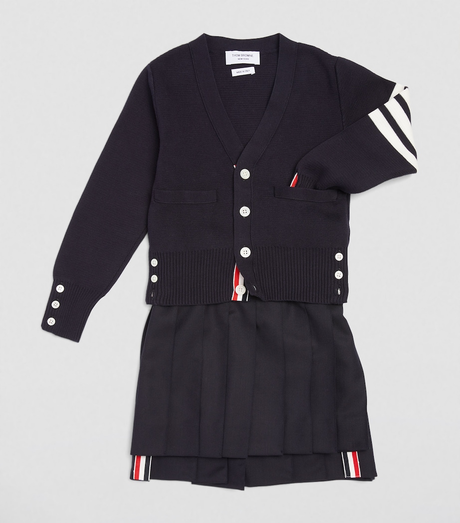 Thom Browne Kids Milano-Stitch 4-Bar Cardigan (2-12 Years) Navy Image 2