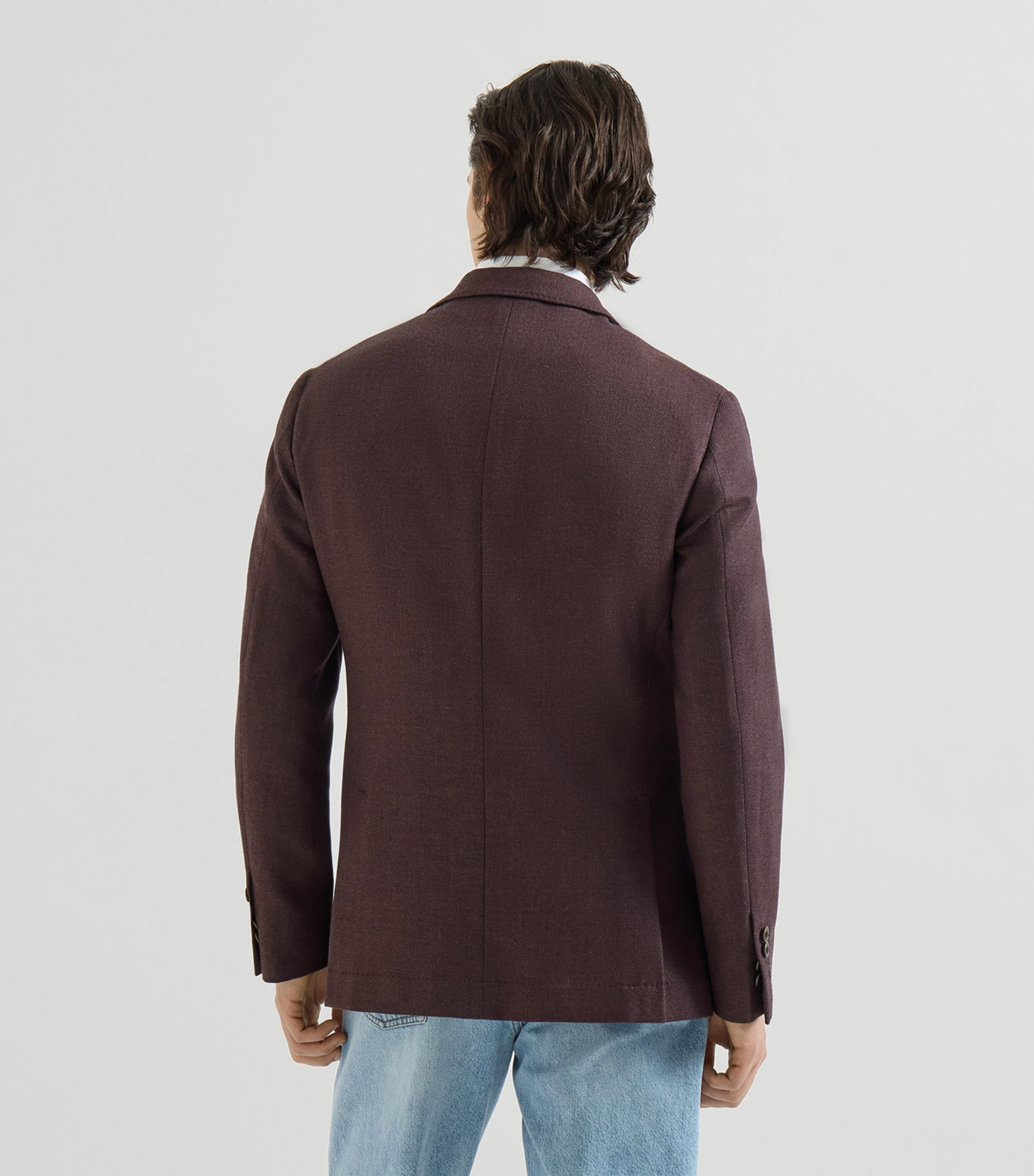 Brunello Cucinelli Mens Mouliné Virgin Wool Twill Deconstructed Blazer Image 5
