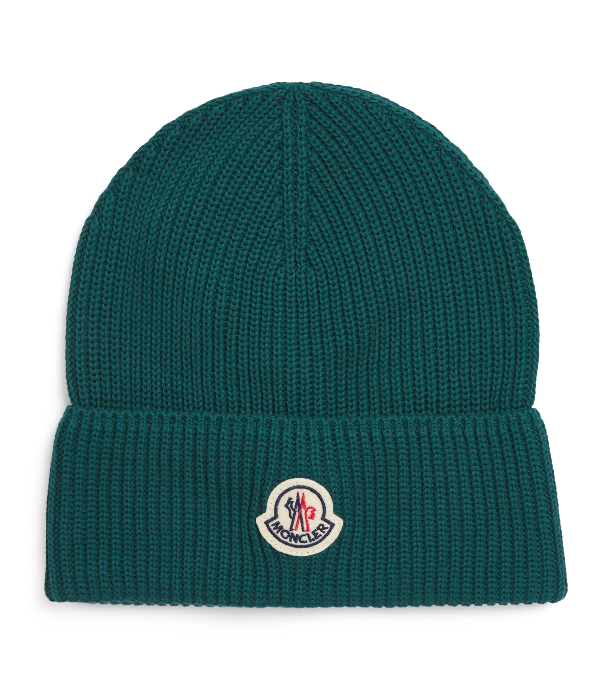 Moncler Cotton Logo Beanie In Green