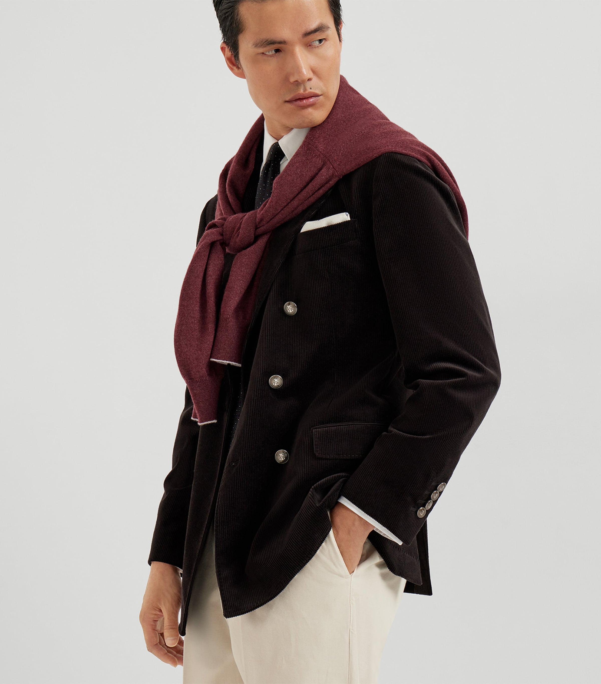 Cotton-Cashmere Corduroy Deconstructed Blazer C101 Image 5