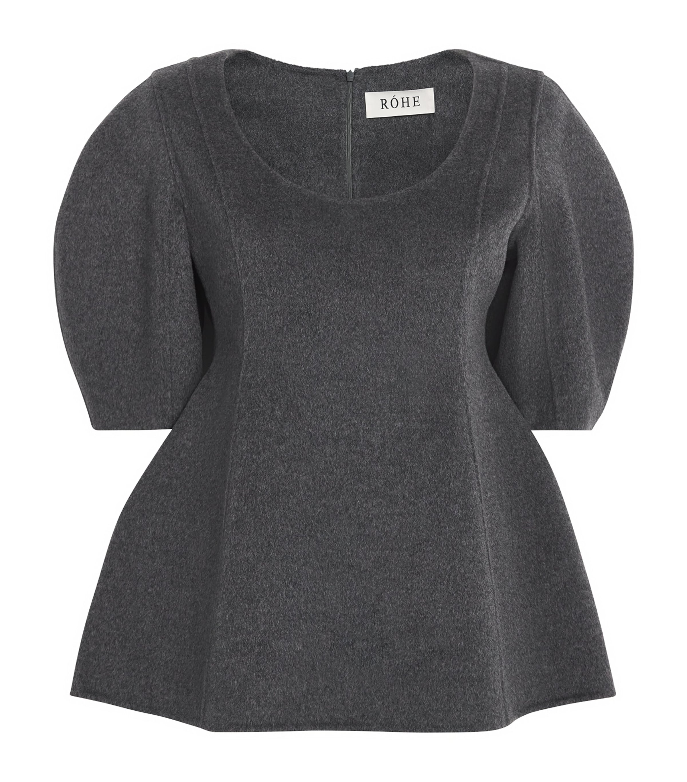 Rohe Wool-cashmere Peplum Top In Gray