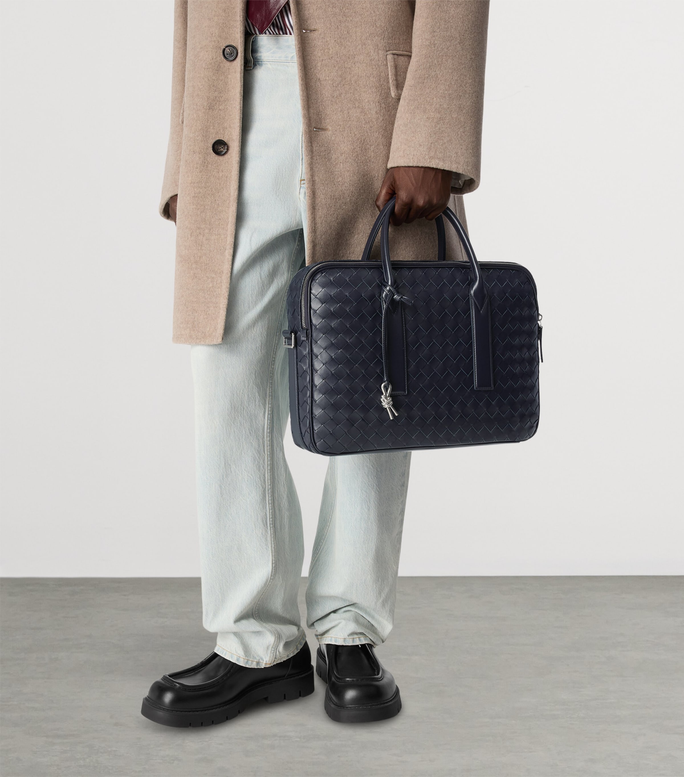 Bottega Veneta Leather Intrecciato Getaway Briefcase Image 3