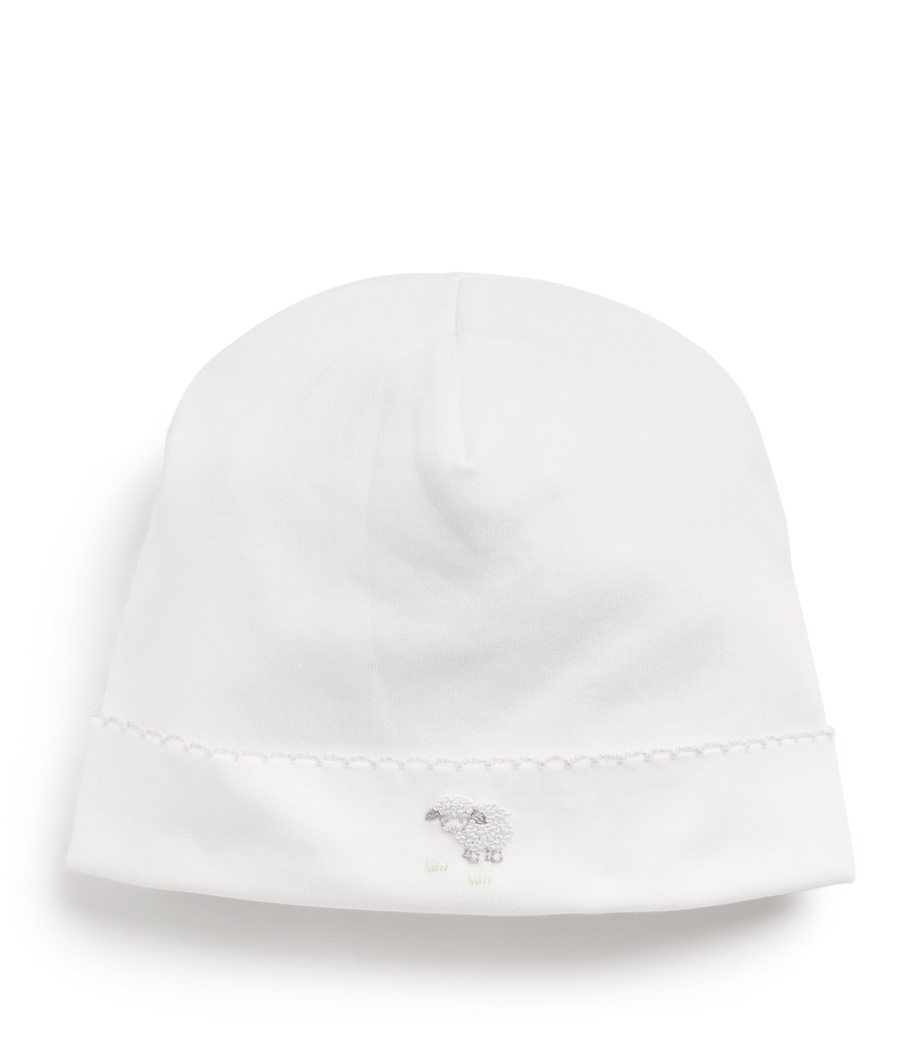 Pima Cotton Embroidered Sheep Hat K193WHITE/SILVER Image 1