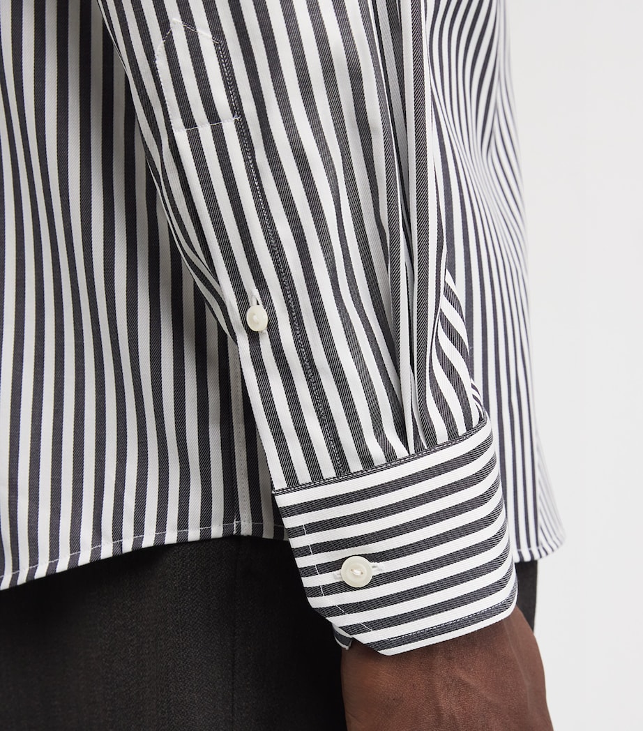 Organic Cotton Twill Bengal Stripe Shirt DARK GREY Image 6