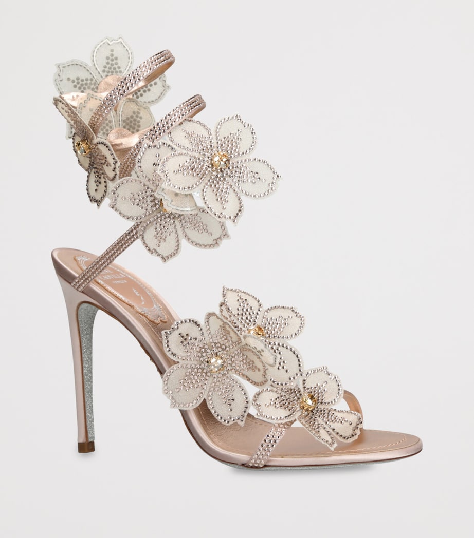 Satin Floral Cleo Sandals 105 PINK Image 3