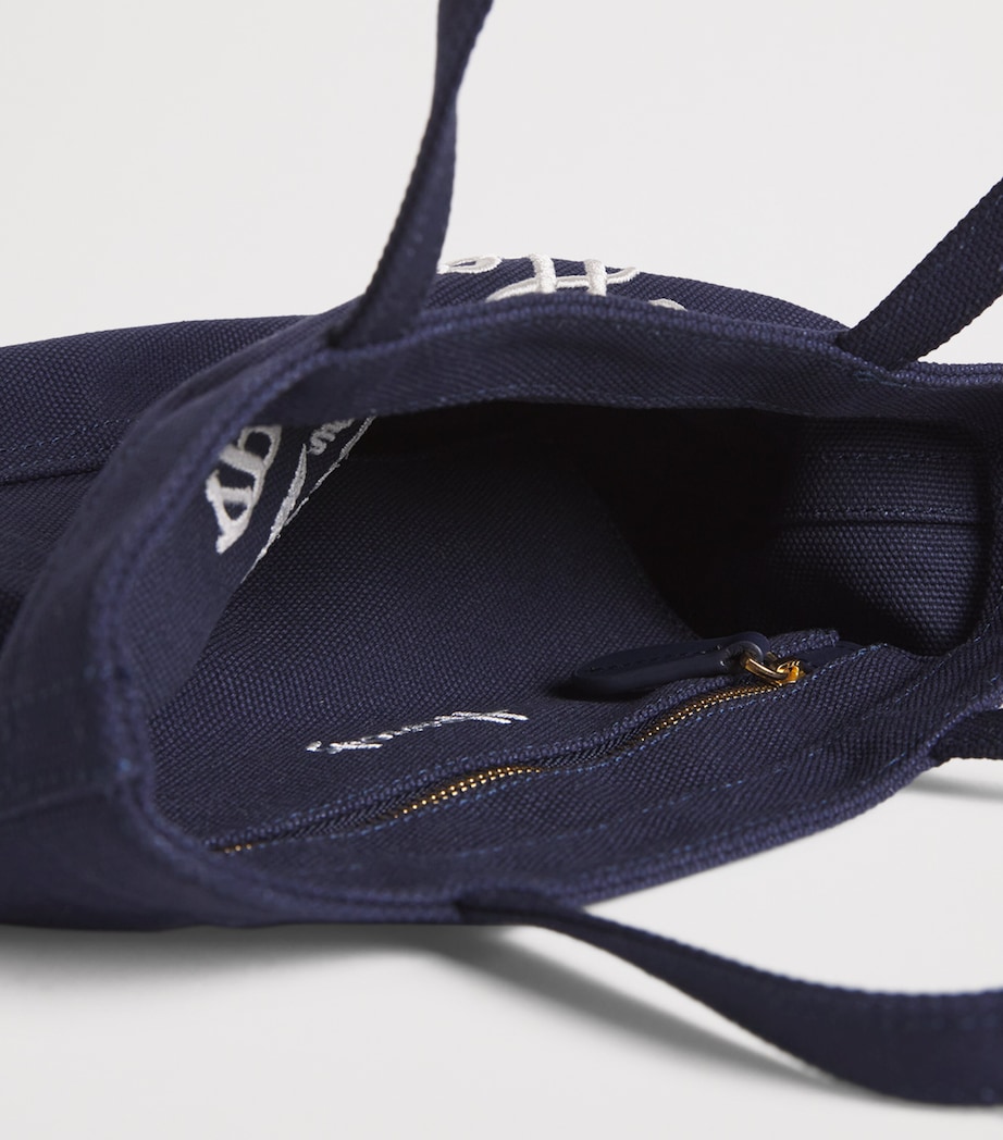 Small Embroidered Logo Tote Bag NAVY Image 4
