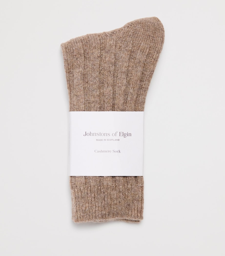 Cashmere Ribbed Socks HB4334 ASH Image 2
